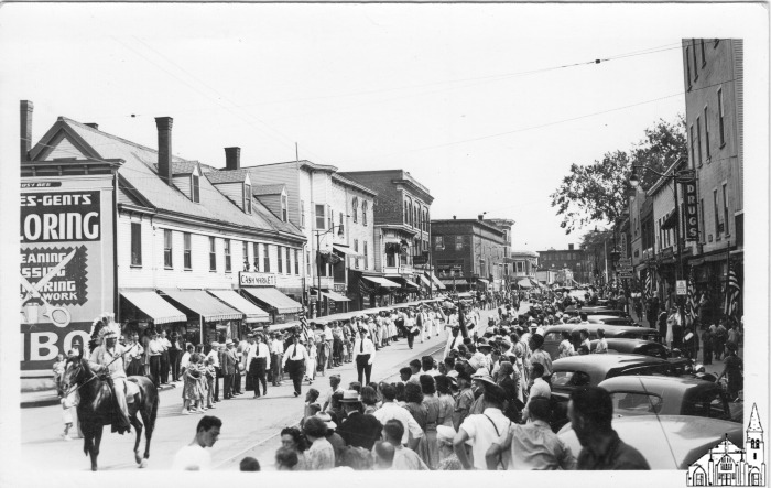 Parade going north on N. Maine Street [1941]
