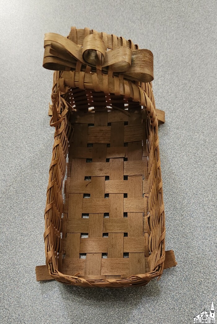 Native American-made doll cradle basket