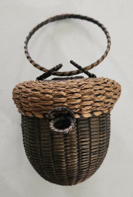 Native American-made acorn knitting basket